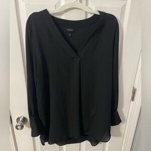 Who What Wear Black V-Neck Blouse